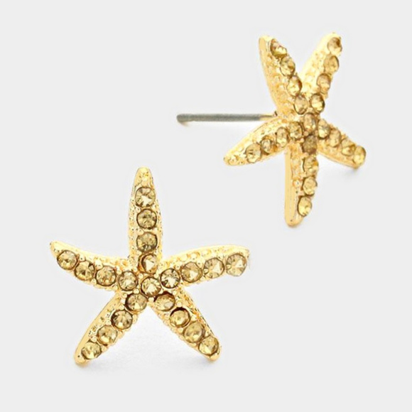 Jewelry - Gold on Gold Starfish Stud Post Earrings